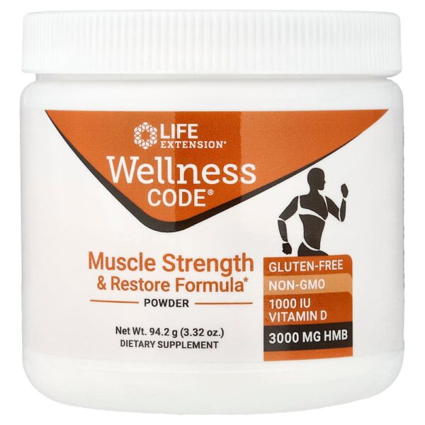 Life Extension - Wellness Code Fórmula de Restauração e Força Muscular em Pó 94 g