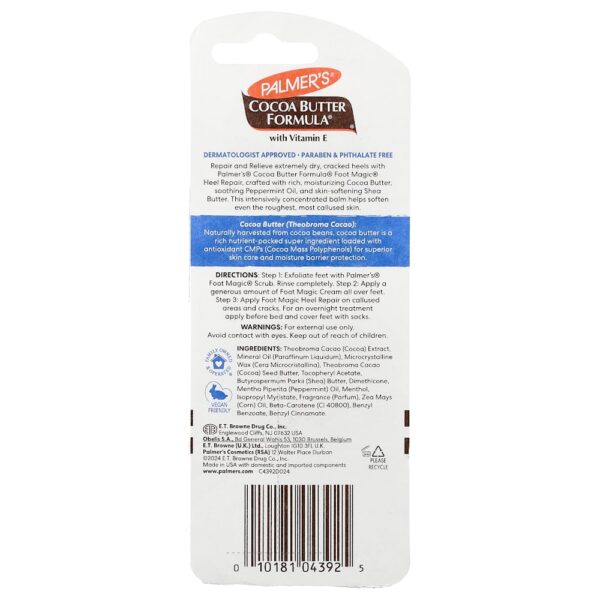 Palmer's - Cocoa Butter Formula com Vitamina E Foot Magic Reparador Intensivo para Calcanhares 25 g