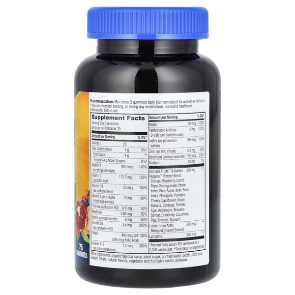 Nature's Way - Alive! Mais de 50 Gomas Premium para Homens Multivitamínico Completo Laranja Uva e Cereja 75 Gomas