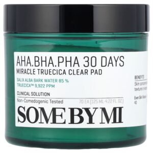 SOME BY MI - AHA / BHA / PHA Absorvente Transparente Miracle True Cica para 30 Dias 70 Absorventes 125 ml