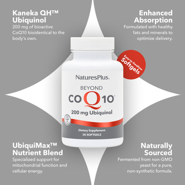 NaturePlus - Beyond CoQ10 Ubiquinol 200 mg 30 Cápsulas Softgel