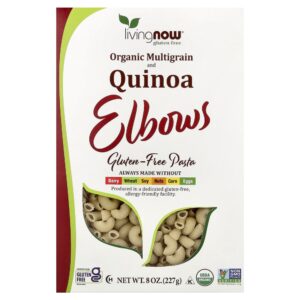 NOW Foods - Living NOW Multigrãos e Cotovelos de Quinoa Orgânicos Sem Glúten 227 g