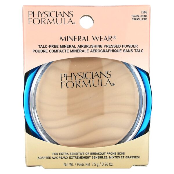 Physicians Formula - Mineral Wear Pó Mineral Prensado de Aerografia sem Talco 7586 Translúcido 8 g