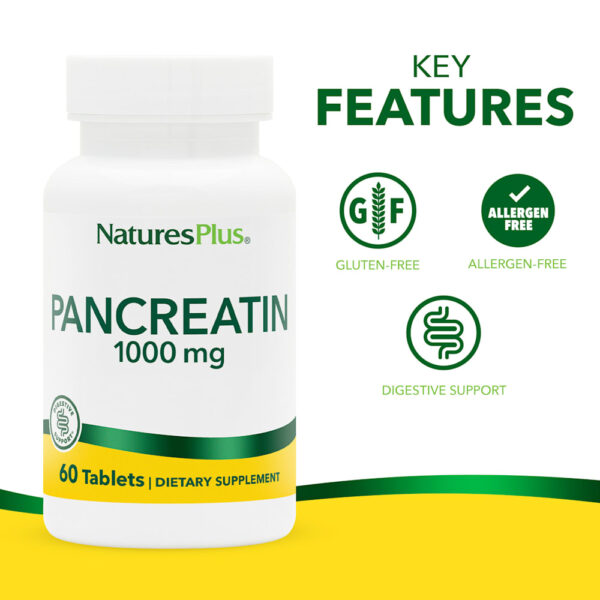 NaturePlus - Pancreatina 1.000 mg 60 Comprimidos