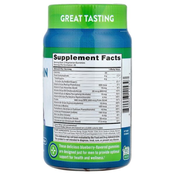 Nature's Truth - Gomas Multivitamínicas para Homens + B12 D3 Zinco Delicioso Mirtilo 70 Gomas