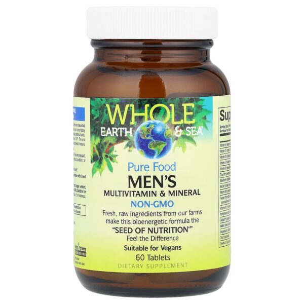 Natural Factors - Whole Earth & Sea Multivitamínico e Minerais para Homens 60 Comprimidos