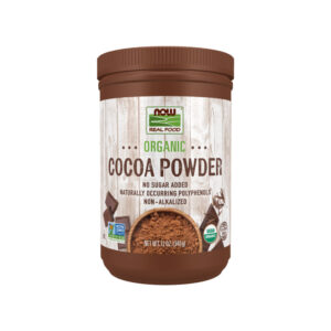 5582b0b2debe4f93aee42e6e84b0e589-gd8xo2759f.jpg Cacau Orgânico em Pó 340g - Now Foods