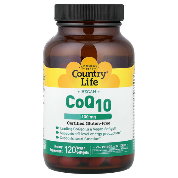 Country Life - CoQ10 Vegana 100 mg 120 Cápsulas Softgel Veganas