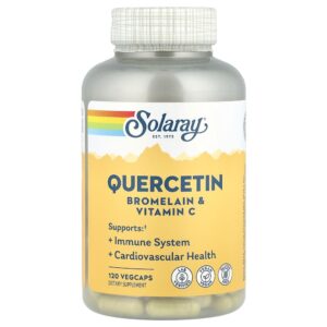 Solaray - Quercetina Bromelaína e Vitamina C 120 Cápsulas Veganas