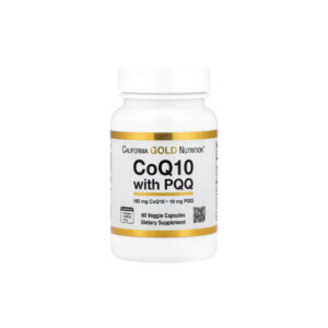 56a114418c3043aa8f6ae76ce105ec7e-10dk59sc25.jpg CoQ10 com PQQ 60 Cápsulas Vegetais - California Gold Nutrition