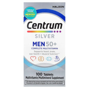 Centrum - Silver para Homens Acima de 50 Anos Multivitamínico Completo 100 Comprimidos