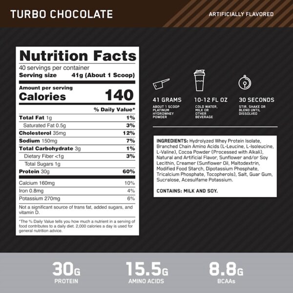 Optimum Nutrition - Platinum Hydro Whey Turbo Chocolate 1,59 kg