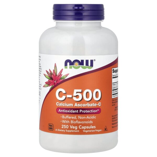 NOW Foods - C-500 Ascorbato-C de Cálcio 250 Cápsulas Vegetais
