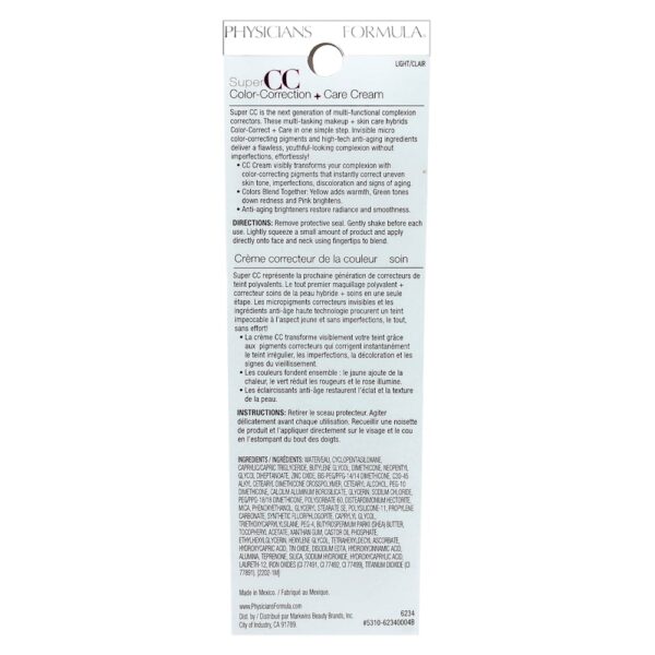 Physicians Formula - Super CC Correção de Cor + Creme de Tratamento 6234 Light 35 ml