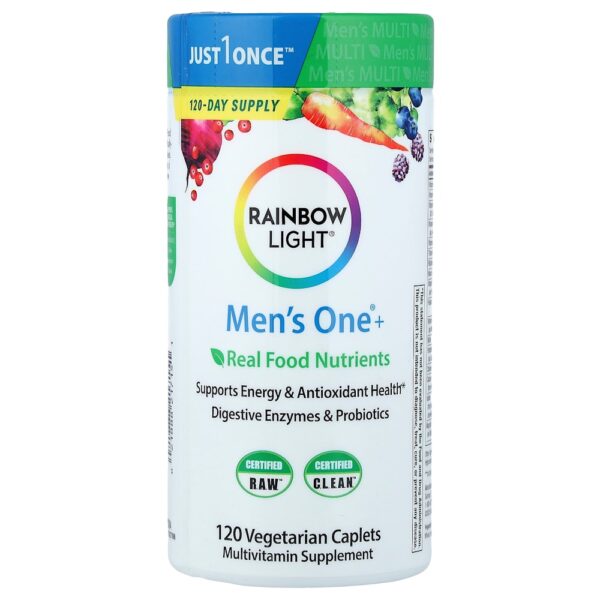 Rainbow Light - Men's One+ Nutrientes de Alimentos Reais 120 Cápsulas Vegetarianas