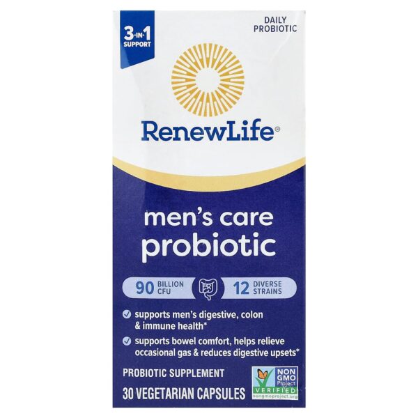 Renew Life - Probiótico para Cuidados Masculinos 30 Cápsulas Vegetarianas