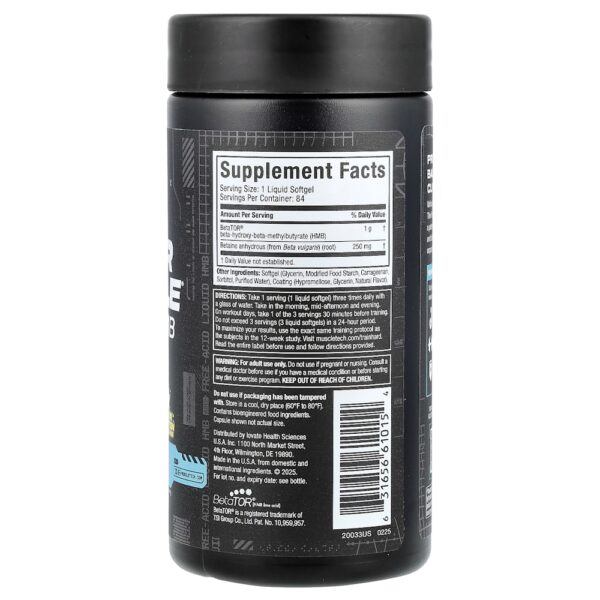 MuscleTech - Clear Muscle HMB Líquido 84 Cápsulas Softgel Líquidas