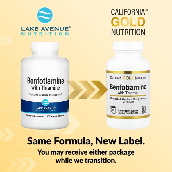 California Gold Nutrition - Benfotiamina com Tiamina 250 mg 120 Cápsulas Vegetais