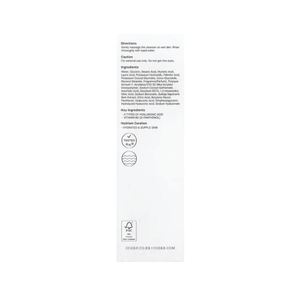 Hydrium Solução de Limpeza Hidratante com Ácido Hialurônico Triplo Pro Vitamina B5 150ml - CosRx