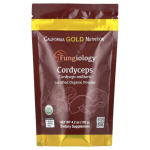 California Gold Nutrition - Fungiology Cordyceps militaris Orgânico Certificado em Pó 120 g