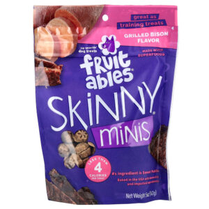 Fruitables - Skinny Minis Guloseima para Cães Bisão Macio Bisão Grelhado 141 g