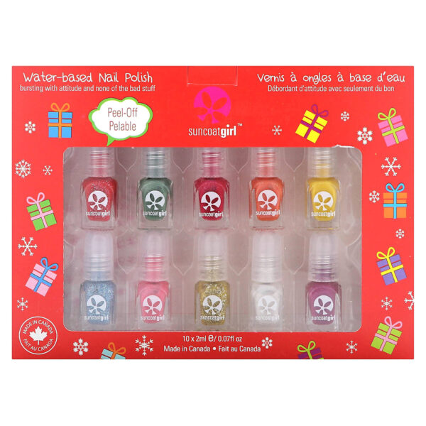 SuncoatGirl - Verniz para Unhas à Base de Água Kit Merry Mini Mani Kit com 12 Unidades