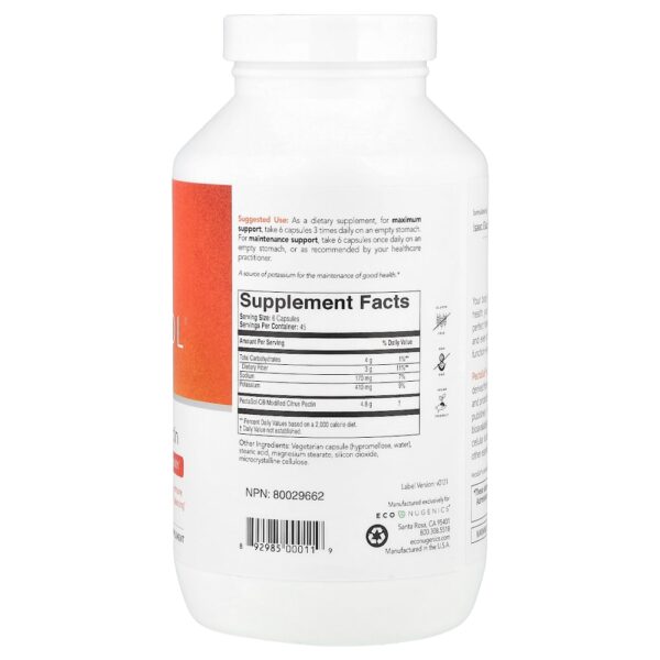 Econugenics - Pectina Cítrica Modificada PectaSol 270 Cápsulas Vegetarianas
