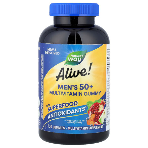 Nature's Way - Gomas Multivitamínicas Alive! para Homens com Mais de 50 Anos Frutas 150 Gomas