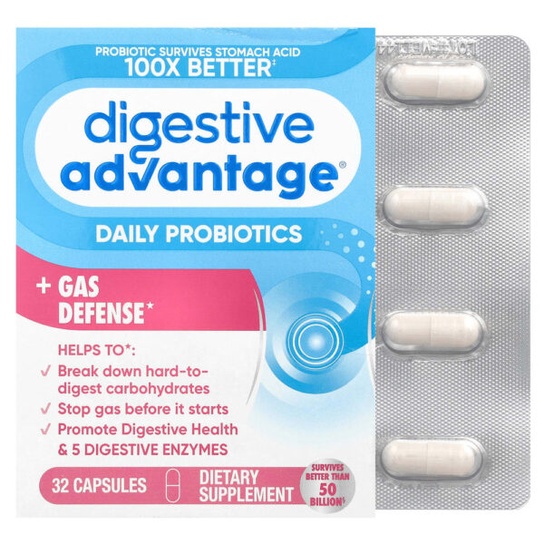 Schiff - Vantagem Digestiva Enzimas de Ação Rápida + Probiótico Diário 32 Cápsulas