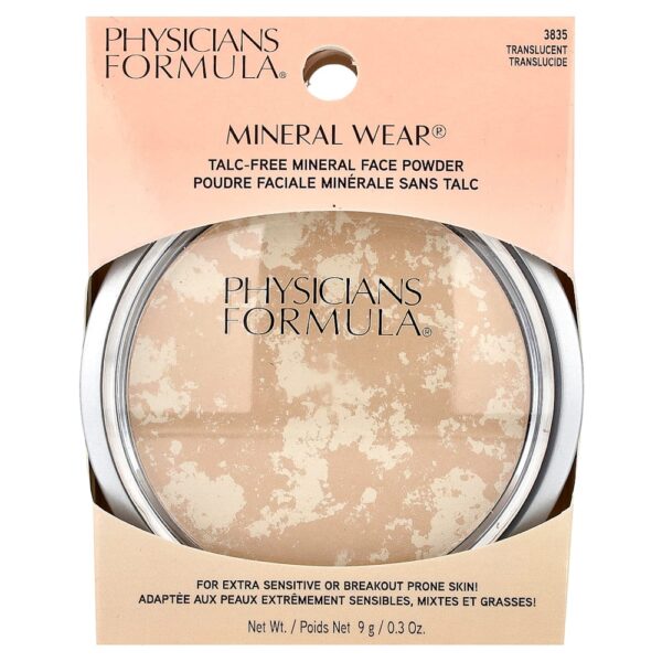 Physicians Formula - Mineral Wear Pó Facial Mineral sem Talco 3835 Translúcido 9 g