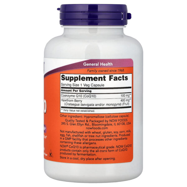 NOW Foods - CoQ10 Com Fruto de Espinheiro 180 Cápsulas Vegetais