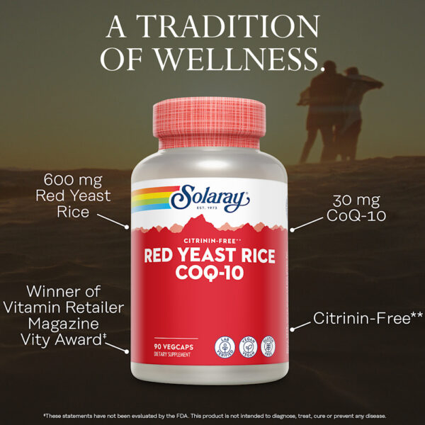 Solaray - Levedura de Arroz Vermelho CoQ-10 90 VegCaps