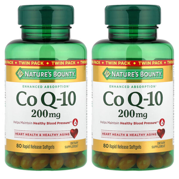 Nature's Bounty - Co Q-10 Embalagem Dupla 200 mg 2 Frascos 80 Cápsulas Softgel de Liberação Rápida Cada