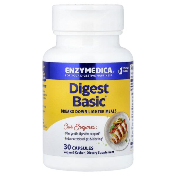 Enzymedica - Digest Basic Fórmula de Enzimas Essenciais 30 Cápsulas