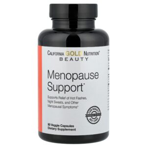 California Gold Nutrition - Beauty Suporte à Menopausa com Angelica gigas Cynanchum wilfordii Phlomis umbrosa e L-leucina 90 Cápsulas Vegetais