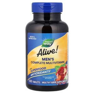 Nature's Way - Multivitamínico Completo para Homens Alive! 130 Comprimidos
