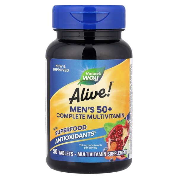 Nature's Way - Multivitamínico Completo Alive! para Homens com Mais de 50 Anos 50 Comprimidos
