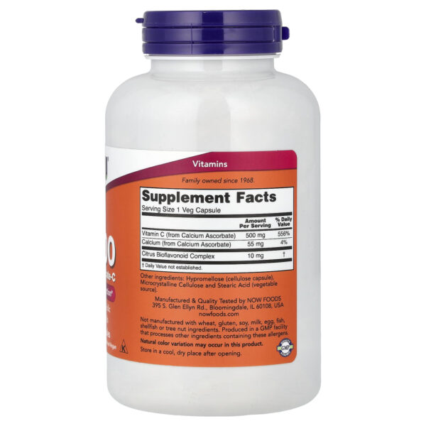NOW Foods - C-500 Ascorbato-C de Cálcio 250 Cápsulas Vegetais