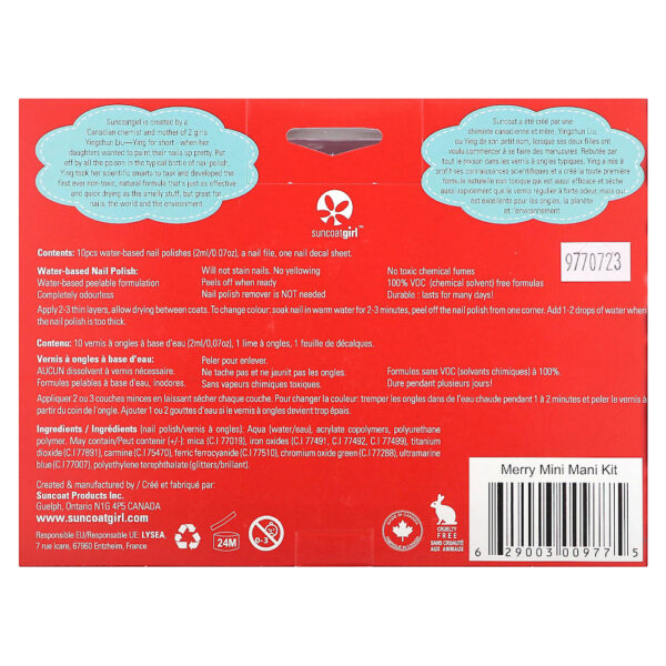 SuncoatGirl - Verniz para Unhas à Base de Água Kit Merry Mini Mani Kit com 12 Unidades