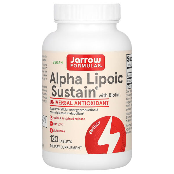 Jarrow Formulas - Alpha Lipoic Sustain com Biotina 300 mg 120 Comprimidos
