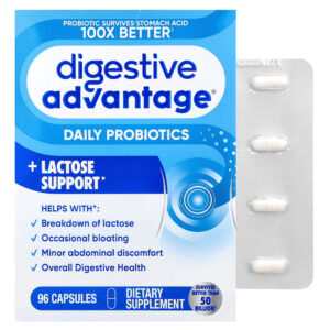 Schiff - Digestive Advantage Probióticos Diários + Suporte de Lactose 96 Cápsulas