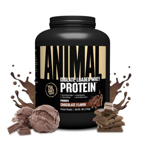 Animal - Isolate Loaded Whey Protein Isolado em Pó Sabor Gotas de Chocolate 1,81 kg