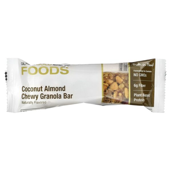 California Gold Nutrition - Foods Barras de Granola com Coco e Amêndoa 12 Barras 40 g Cada