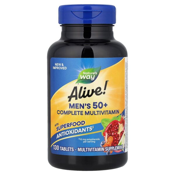 Nature's Way - Multivitamínico Completo Alive! para Homens com Mais de 50 Anos 130 Comprimidos