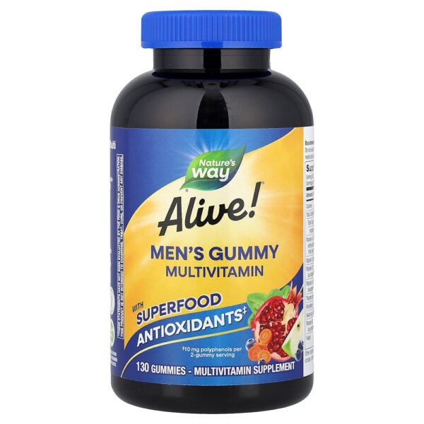 Nature's Way - Alive! Multivitamínico em Gomas para Homens Frutas 130 Gomas
