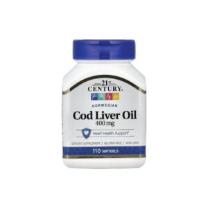 Óleo de Fígado de Bacalhau Norueguês 400mg 110 Cápsulas - 21st Century