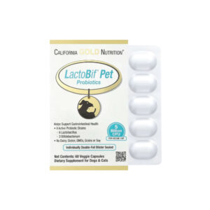 Probióticos LactoBif® para Animais de Estimação 5 Bilhões de UFCs 60 Cápsulas Vegetais - California Gold Nutrition