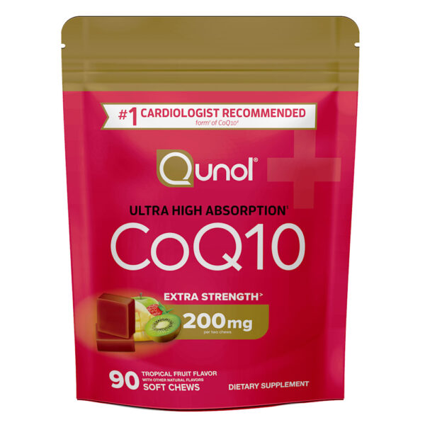 Qunol - CoQ10 Frutas Tropicais 90 Cápsulas Mastigáveis (100 mg por Cápsula Mastigável)