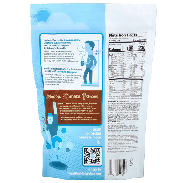 7-44.jpg Healthy Heights - Grow Daily Mistura de Nutrição e Whey Protein Para Crianças Acima de 3 Anos Chocolate 616 g