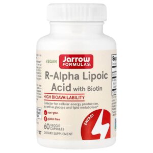 Jarrow Formulas - Ácido R-Alfa-Lipoico com Biotina 60 Cápsulas Vegetais